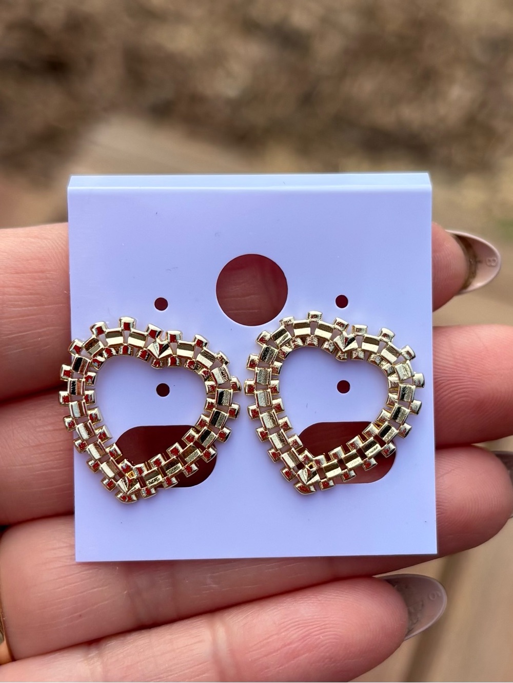 Gold Heart Earrings - Women Jewelry